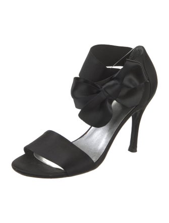 Stuart Weitzman Satin Bow Accents Sandals