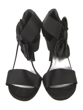 Stuart Weitzman Satin Bow Accents Sandals