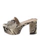 Stuart Weitzman Embossed Leather Animal Print Mules