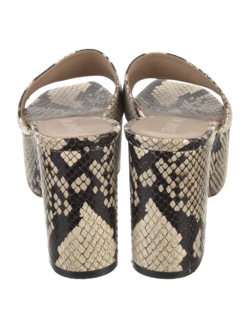 Stuart Weitzman Embossed Leather Animal Print Mules