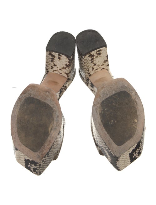 Stuart Weitzman Embossed Leather Animal Print Mules