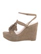 Stuart Weitzman Suede Tassel Accents Sandals