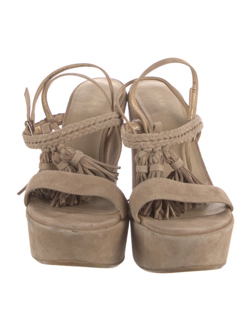 Stuart Weitzman Suede Tassel Accents Sandals
