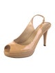 Stuart Weitzman Patent Leather Keyhole Accent Slingback Pumps