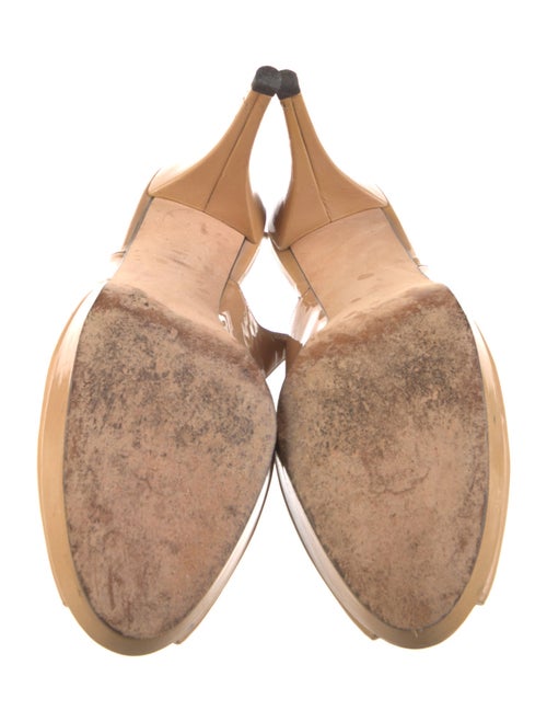 Stuart Weitzman Patent Leather Keyhole Accent Slingback Pumps