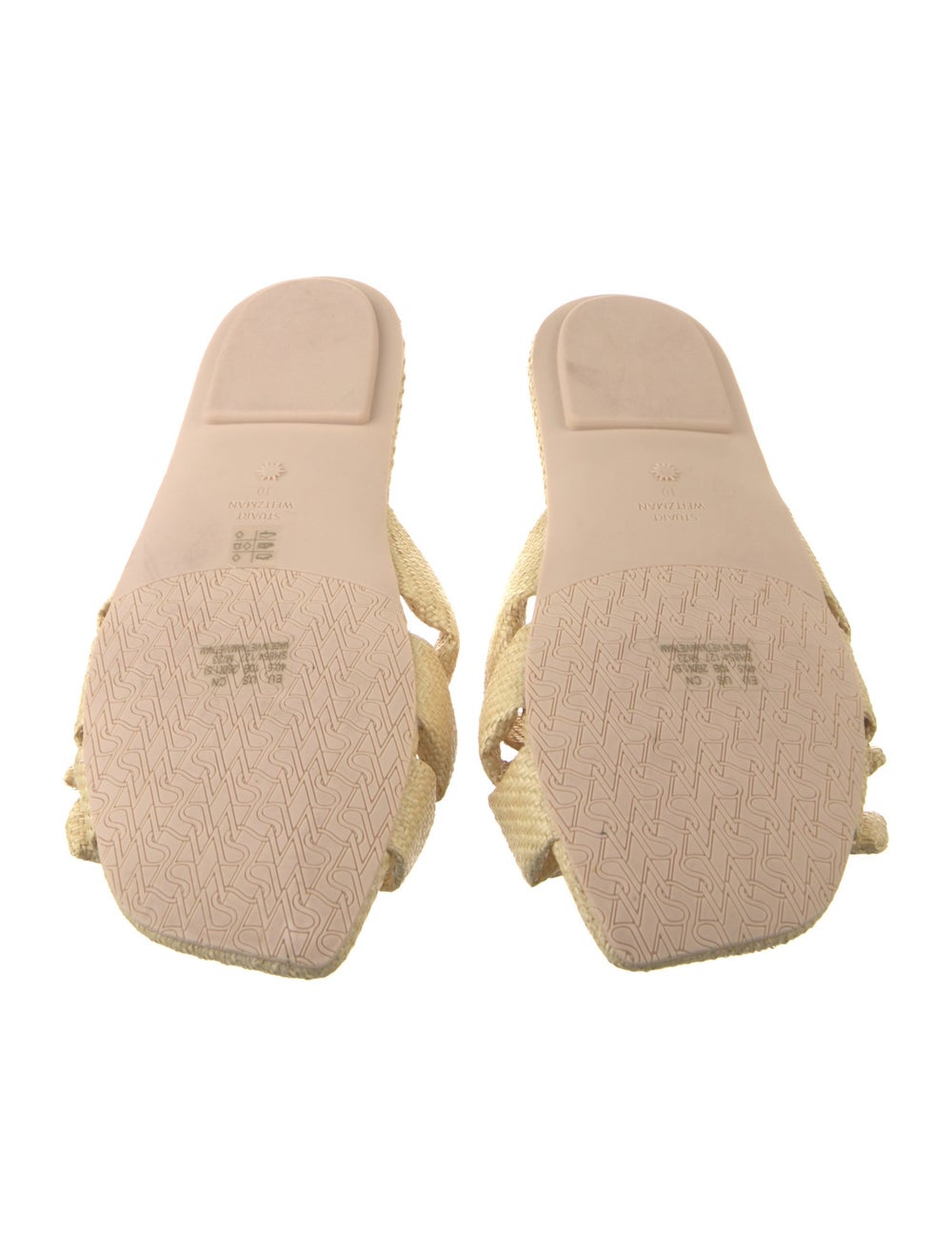 Stuart Weitzman Raffia Slides Neutrals Crossover … - image 5