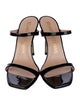 Stuart Weitzman Patent Leather Animal Print Slides