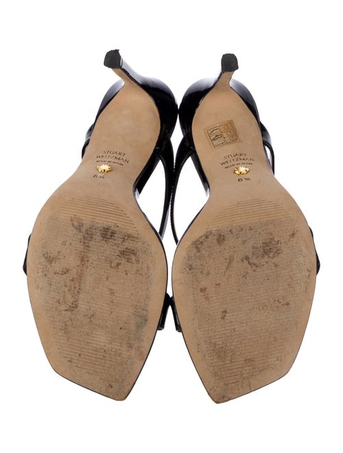 Stuart Weitzman Patent Leather Animal Print Slides