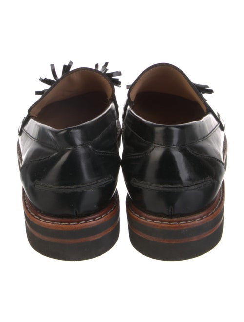 Stuart Weitzman Patent Leather Tassel Accents Loafers