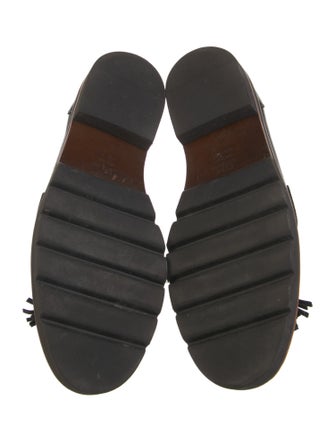 Stuart Weitzman Patent Leather Tassel Accents Loafers