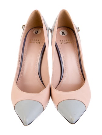 Stuart Weitzman Leather Colorblock Pattern Pumps