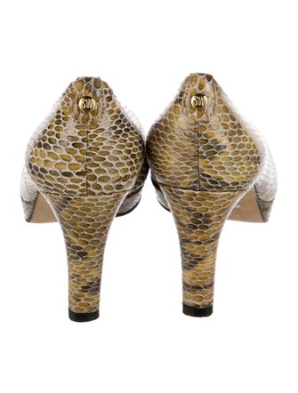 Stuart Weitzman Embossed Leather Animal Print Pumps