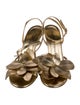 Stuart Weitzman Leather Floral Print Sandals