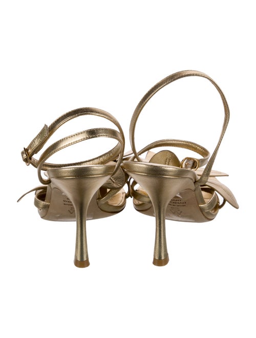 Stuart Weitzman Leather Floral Print Sandals