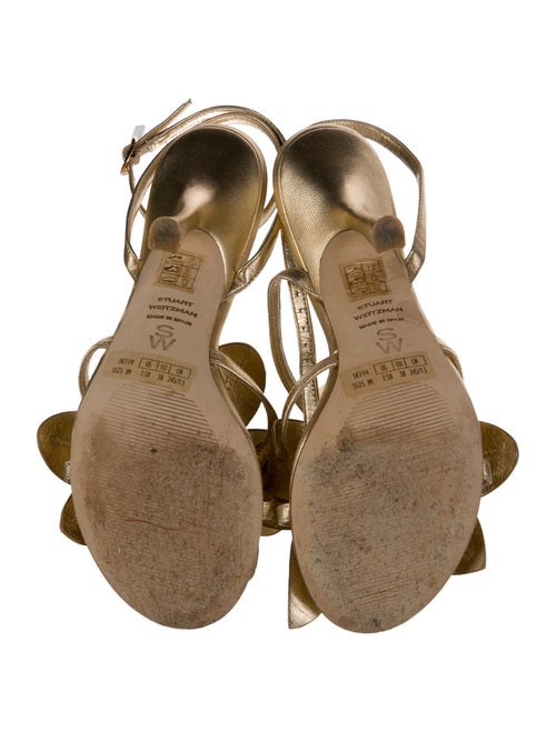 Stuart Weitzman Leather Floral Print Sandals