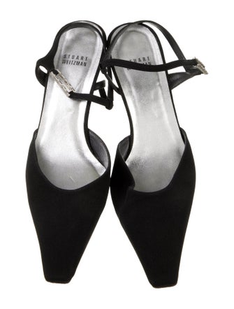 Stuart Weitzman Crystal Embellishments Slingback Pumps