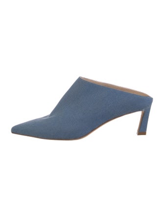 Stuart Weitzman Canvas Mules