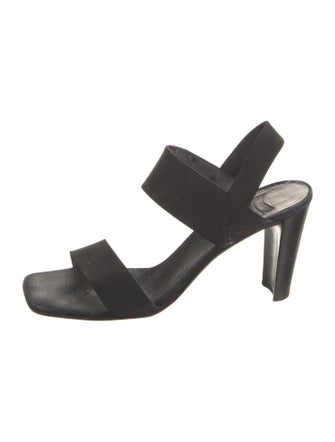 Stuart Weitzman Leather Trim Embellishment Slingback Sandals