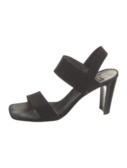 Stuart Weitzman Leather Trim Embellishment Slingback Sandals