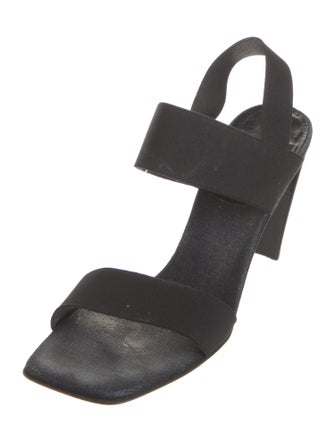 Stuart Weitzman Leather Trim Embellishment Slingback Sandals