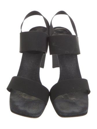 Stuart Weitzman Leather Trim Embellishment Slingback Sandals