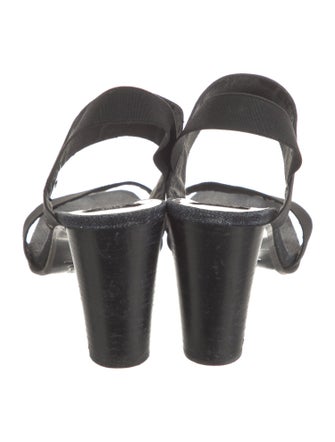 Stuart Weitzman Leather Trim Embellishment Slingback Sandals