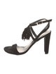 Stuart Weitzman Suede Tassel Accents Slingback Sandals