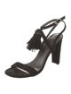 Stuart Weitzman Suede Tassel Accents Slingback Sandals
