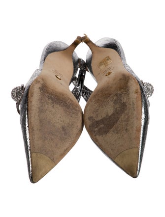 Stuart Weitzman Leather Animal Print Slingback Pumps