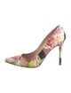 Stuart Weitzman Leather Floral Print Pumps