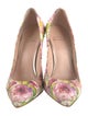 Stuart Weitzman Leather Floral Print Pumps