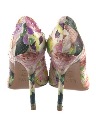 Stuart Weitzman Leather Floral Print Pumps