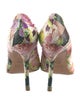 Stuart Weitzman Leather Floral Print Pumps