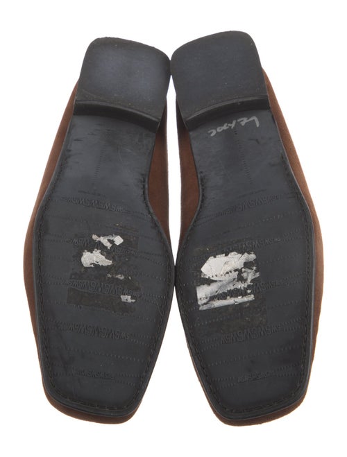 Stuart Weitzman Suede Crystal Embellishments Mules