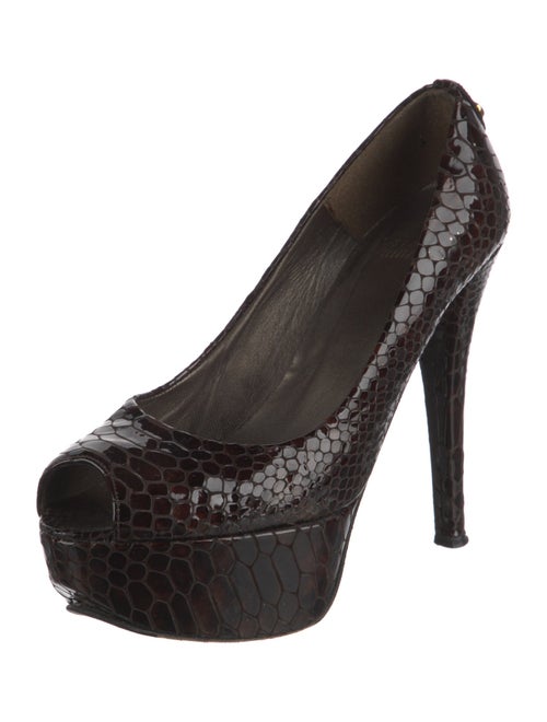 Stuart Weitzman Patent Leather Animal Print Pumps