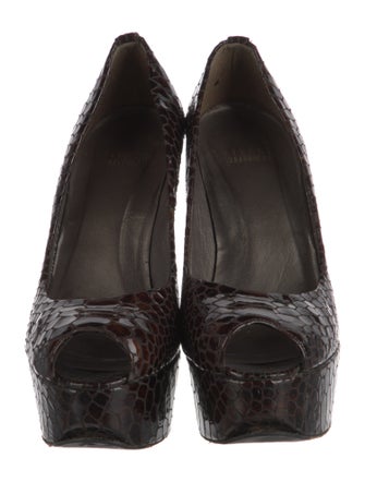 Stuart Weitzman Patent Leather Animal Print Pumps