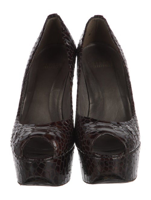 Stuart Weitzman Patent Leather Animal Print Pumps