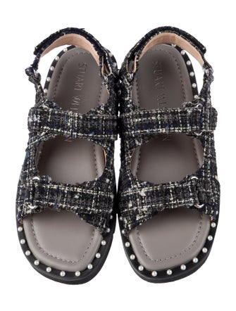 Stuart Weitzman Tweed Tweed Pattern Slingback Sandals