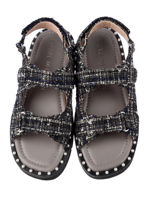 Stuart Weitzman Tweed Tweed Pattern Slingback Sandals