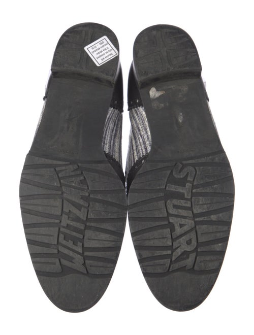 Stuart Weitzman Leather Tweed Pattern Loafers