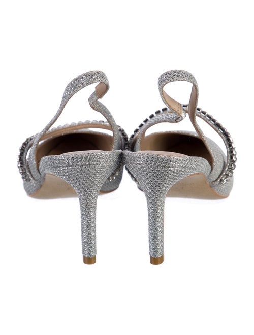 Stuart Weitzman Glitter Crystal Embellishments Slingback Pumps