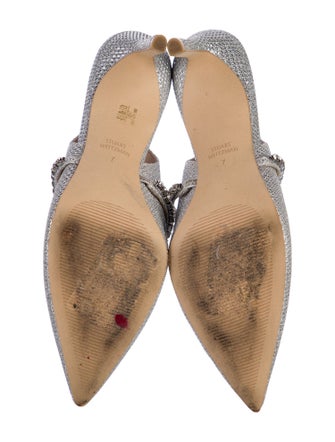 Stuart Weitzman Glitter Crystal Embellishments Slingback Pumps