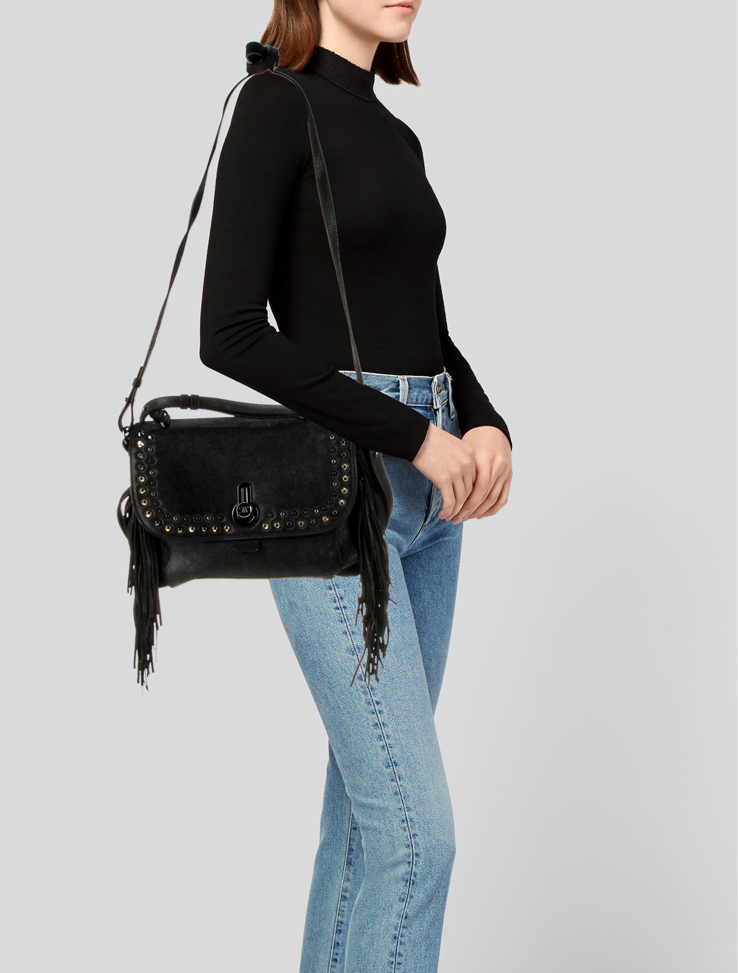 Stuart Weitzman Suede Top Handle Bag