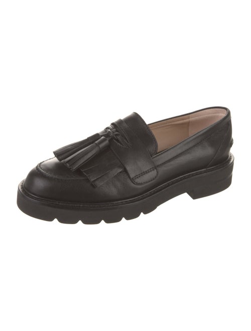 Stuart Weitzman Leather Tassel Accents Loafers