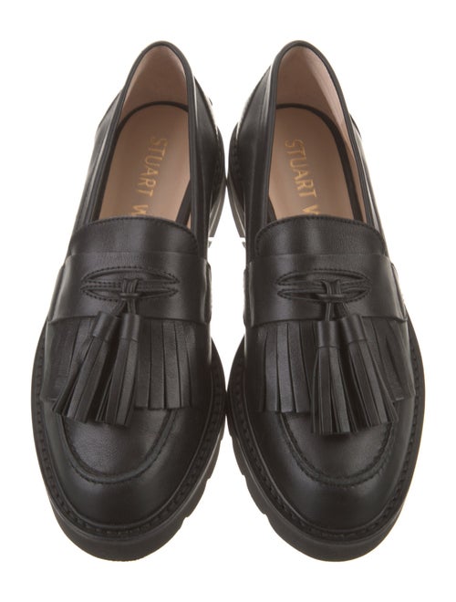 Stuart Weitzman Leather Tassel Accents Loafers