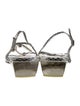 Stuart Weitzman Snakeskin Crystal Embellishments T-Strap Sandals