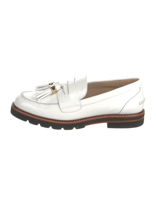 Stuart Weitzman Leather Tassel Accents Loafers