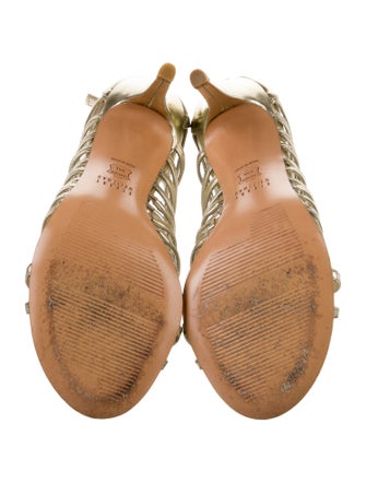 Stuart Weitzman Leather Animal Print Sandals