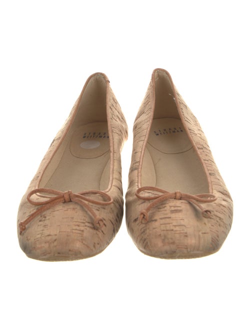 Stuart Weitzman Animal Print Bow Accents Ballet Flats