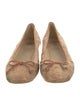 Stuart Weitzman Animal Print Bow Accents Ballet Flats